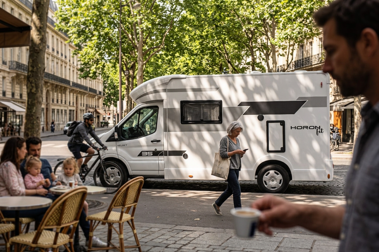 Veduta della città di Parigi intorno alla scena, terzo passaggio della sequenza