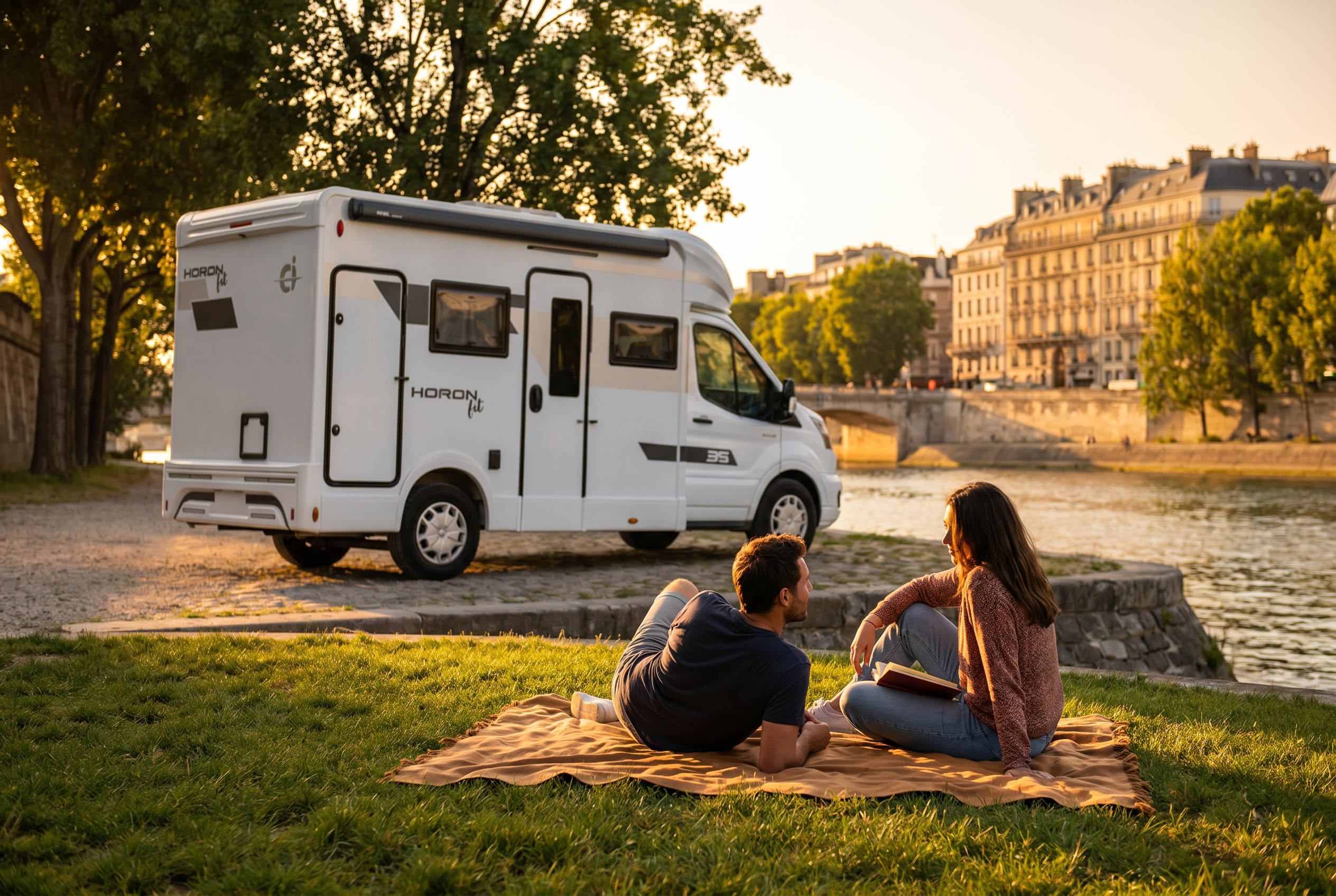 Tramonto sul fiume a Parigi, luce calda sulla sequenza parigina